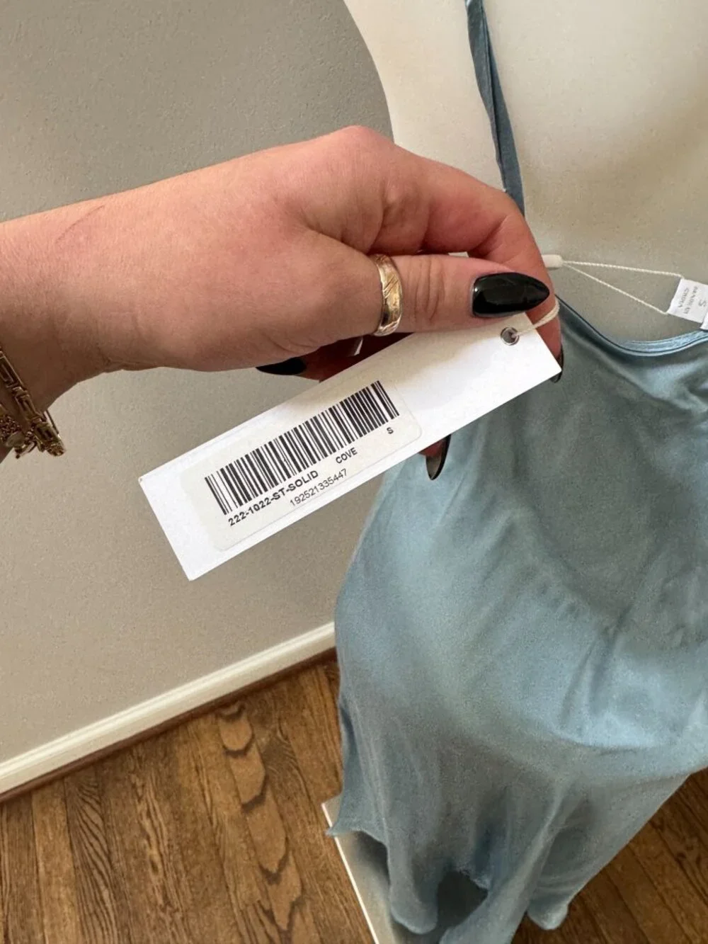 NWT JONATHAN SIMKHAI STANDARD Eliza Cutout Silk Slip Dress Cove Blue Size Small - Picture 5 of 6